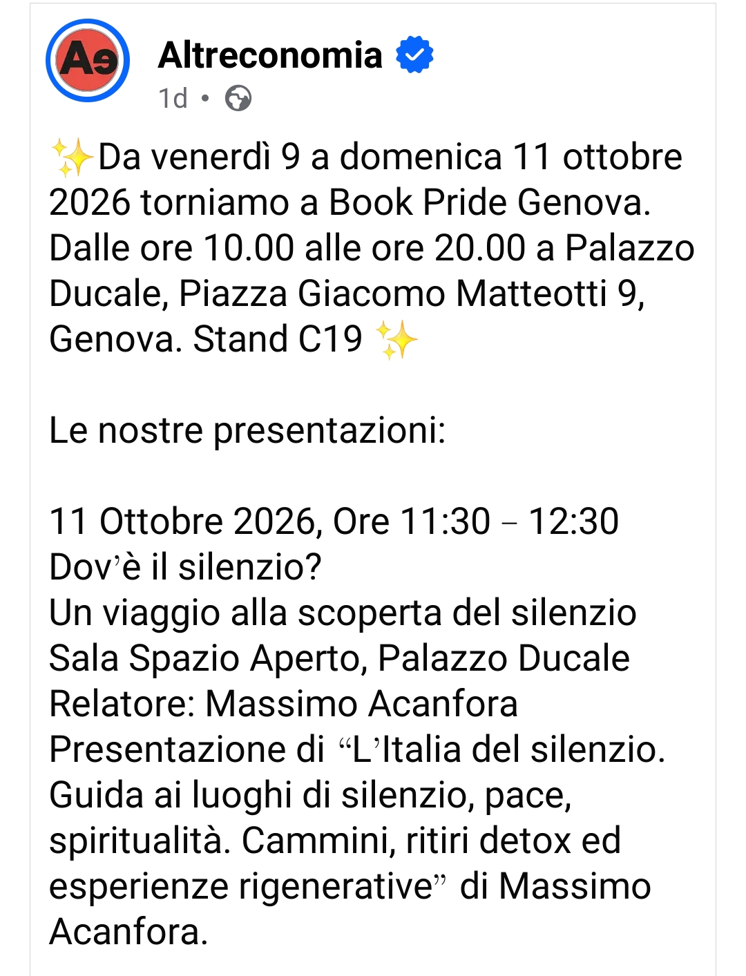 Locandina evento